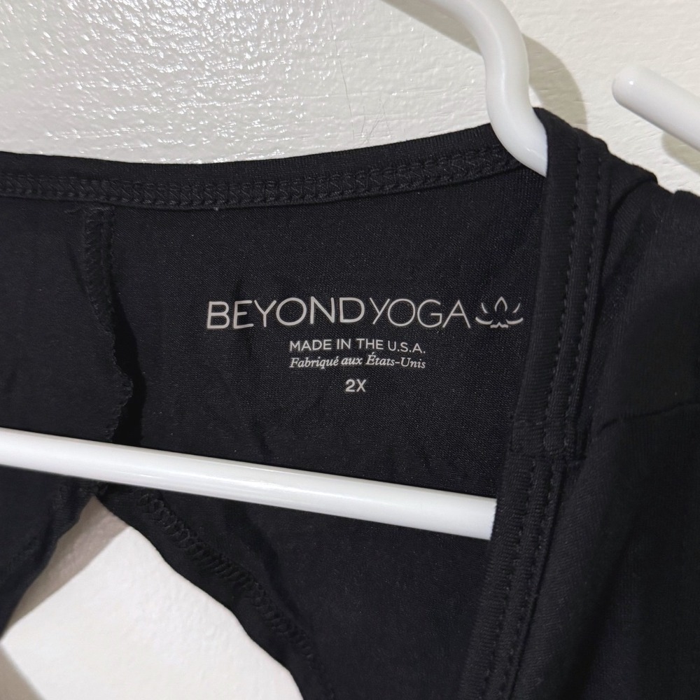 Beyond Yoga Womens 2X Tank Top Black Gray Heathered Open Back Cutout NWT - Picture 3 of 4